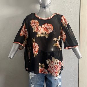 New Day Floral Sheer Shirt